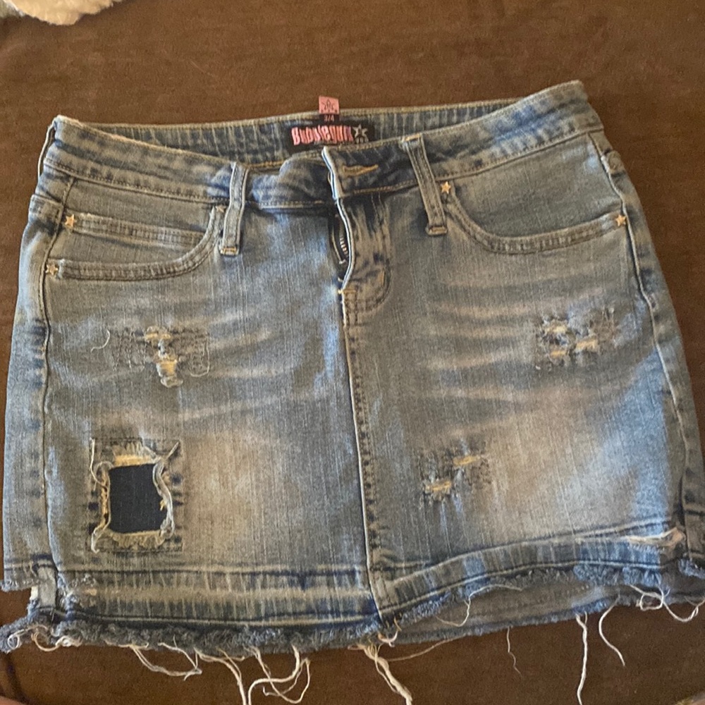 Bubblegum Denim mini skirt